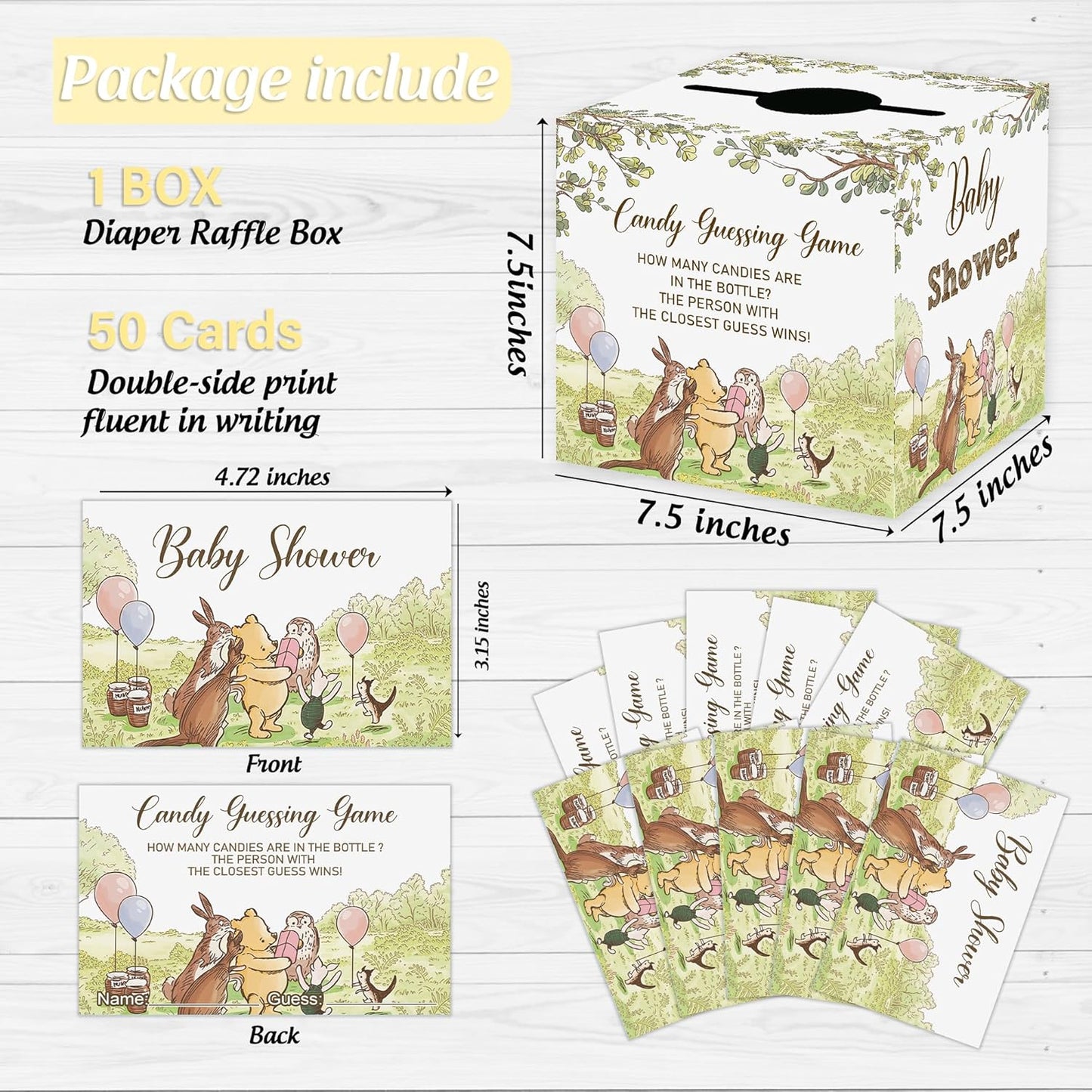 Winnie Baby Shower Decorations-the Pooh Baby Shower Games-Winnie Party Decorations-Guess How Many Candies Baby Shower Decorations,green
