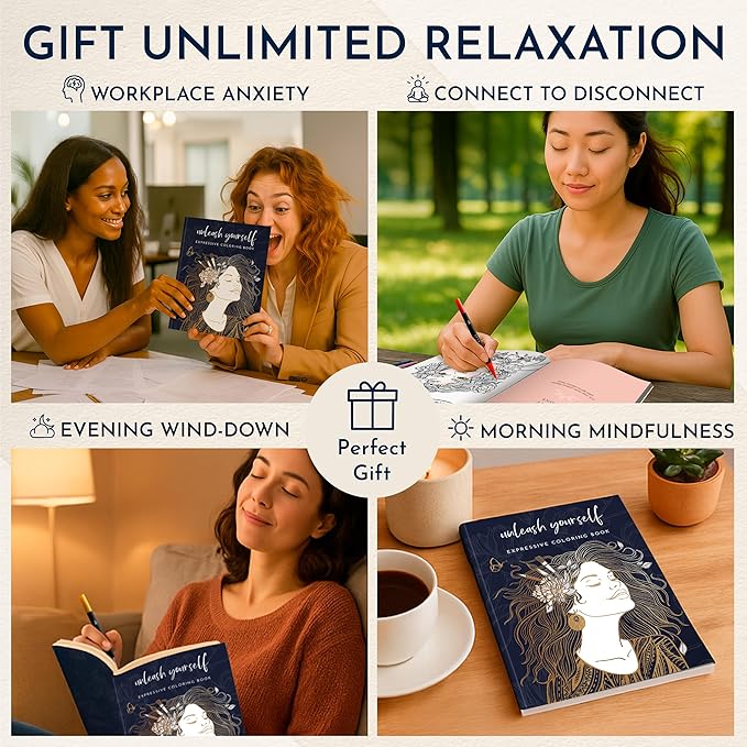 RYVE Adult Coloring Book for Women - 32+ Mindful Designs for Relaxation, Stress Relief & Creative Self-Care | Premium Artist Paper, Inspirational Gift for Women, Coloring Books for Adults Relaxation