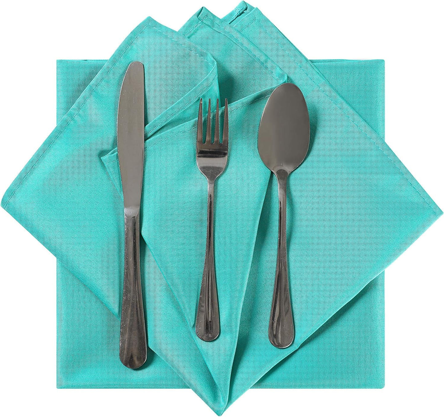 Cloth Napkins 17x17 inch Washable Polyester Dinner Napkins Soft Table Napkins for Wedding Party Dining Banquet(Turquoise,100PCS)