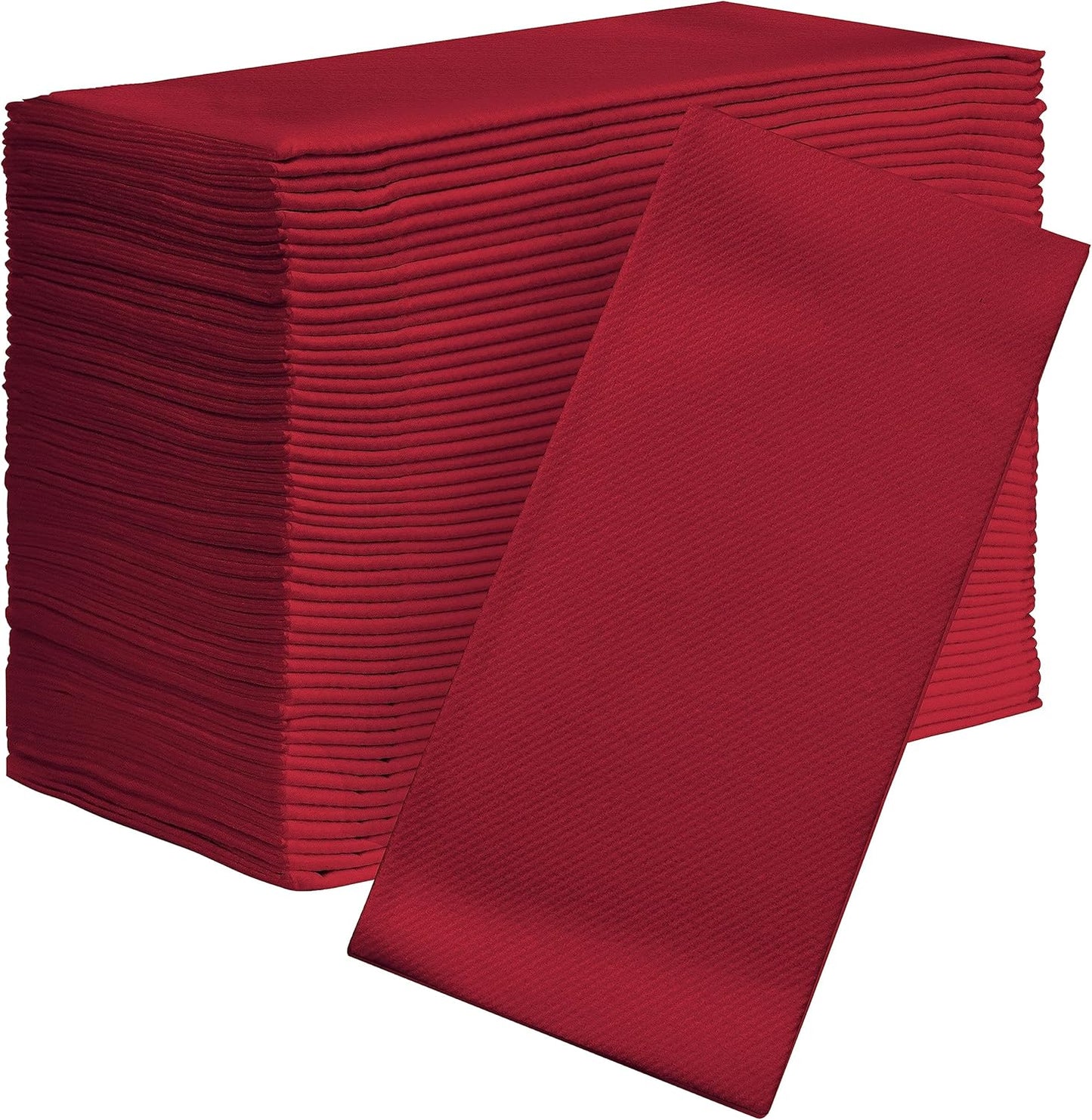 AMERICAN HOMESTEAD Burgundy Paper Dinner Napkins – 100 Pack Linen-Like Disposable Napkins for Weddings, Parties & Restaurants – Large 15.75" x 15.75" Premium Table Napkins