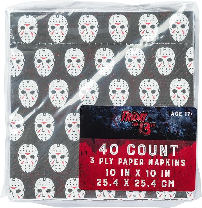 Silver Buffalo Friday the 13th 40 Pack Party Paper Napkins