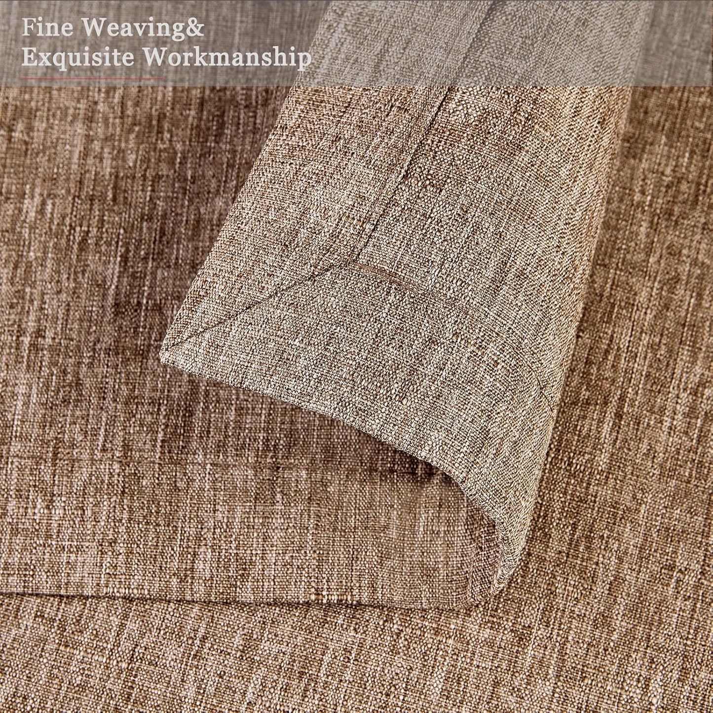 Mebakuk Cloth Placemats, Machine Washable Linen Style Thick Place Mats, Heat Resistant and Easy to Clean Fabric Table Mats for Kitchen Dining Table (Flaxen, Set of 4)