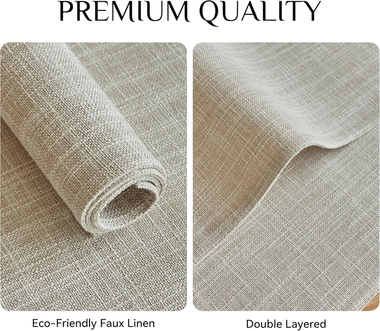 Softalker Faux Linen Placemats Set of 4-12 x 18 Inch, Heat Resistant Double Layered Durable Burlap Farmhouse Place Mats, Non-Slip Washable Rustic Table Mats for Dining, Kitchen, Party（Cream