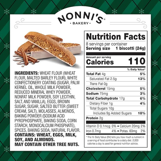 Nonni's Gingerbread Biscotti Holiday Cookies - 3 Boxes Gingerbread Cookies - Gingerbread Christmas Cookies w/Almonds & White Icing - Biscotti Individually Wrapped Cookies - Italian Cookies - 6.88 oz