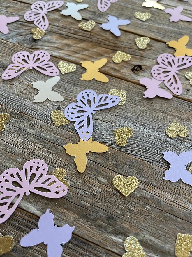 100PCS Butterfly Table Confetti,Butterfly Birthday Decorations for Bridal Shower Baby Shower Wedding Butterfly Party Decor