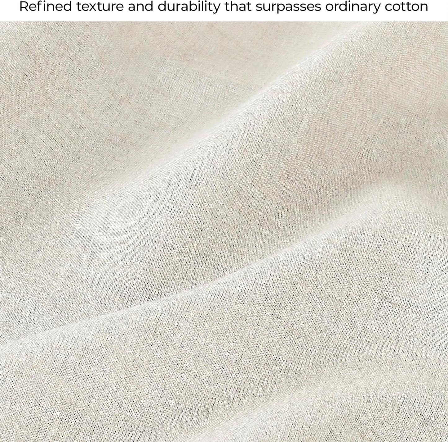 D'Moksha Homes Linen Tablecloth 60 x 102 Inch - 100% Pure Linen Light Natural Table Cloth for Rectangle Tables - Machine Washable Cloth Tablecloth for Fall, Autumn and Halloween