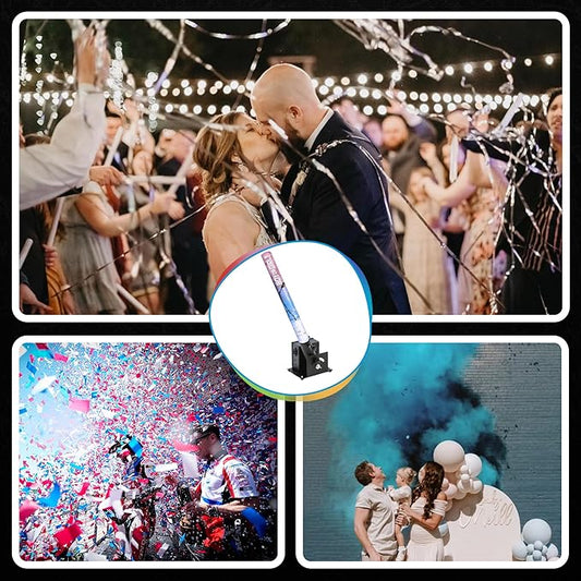Ultimate Confetti - 32” Electric PVC Plastic Empty Barrel Popper cannon, Empty Single-Use Barrel for Confetti, Streamers or powder, Shoots 25–35 ft, Requires EC-1 or EC-4 Confetti Machine to Activate