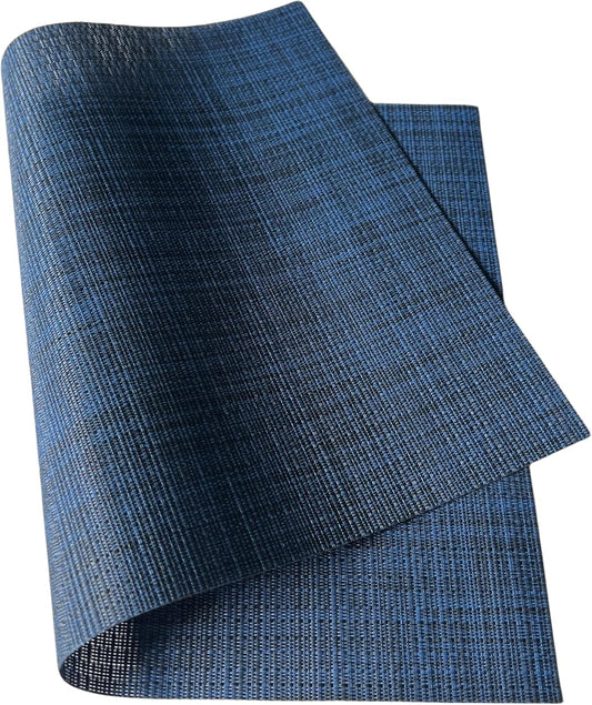 WAZAIGUR Placemats Set of 4 for Dining Table Heat-Resistant Washable Place Mats Woven Vinyl Kitchen Table Mats Easy to Clean,Navy Blue