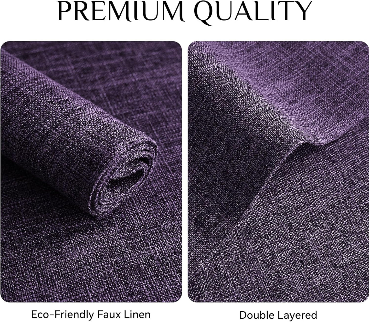 Softalker Faux Linen Placemats Set of 12-12 x 18 Inch, Heat Resistant Double Layered Durable Burlap Farmhouse Place Mats, Non-Slip Washable Rustic Table Mats for Dining, Kitchen, Party（Purple