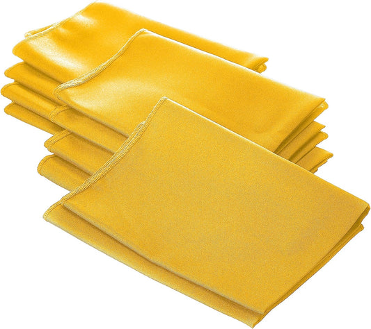 LA Linen 10-Pack Poly Poplin Napkin, Soft Cloth Napkins, Washable Reusable Napkins, Stain and Wrinkle Resistance Table Napkins for Dinner, Wedding, Parties, 18 by 18-Inch, Yellow Dark