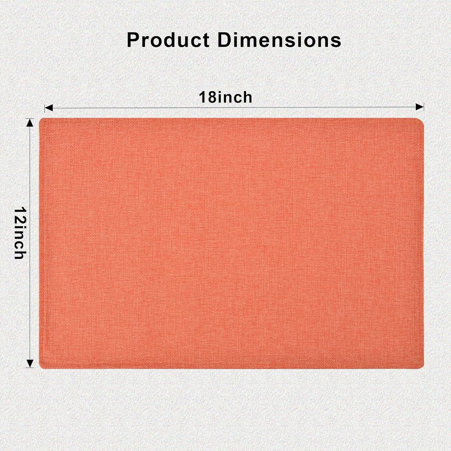SLKQG Thanksgiving Linen-Look Fabric Placemats Set of 6 - Heat Resistant & Machine Washable Table Mats for Holiday Dining, Double-Layered for Family Gatherings - Indoor Outdoor Use (6, Orange)
