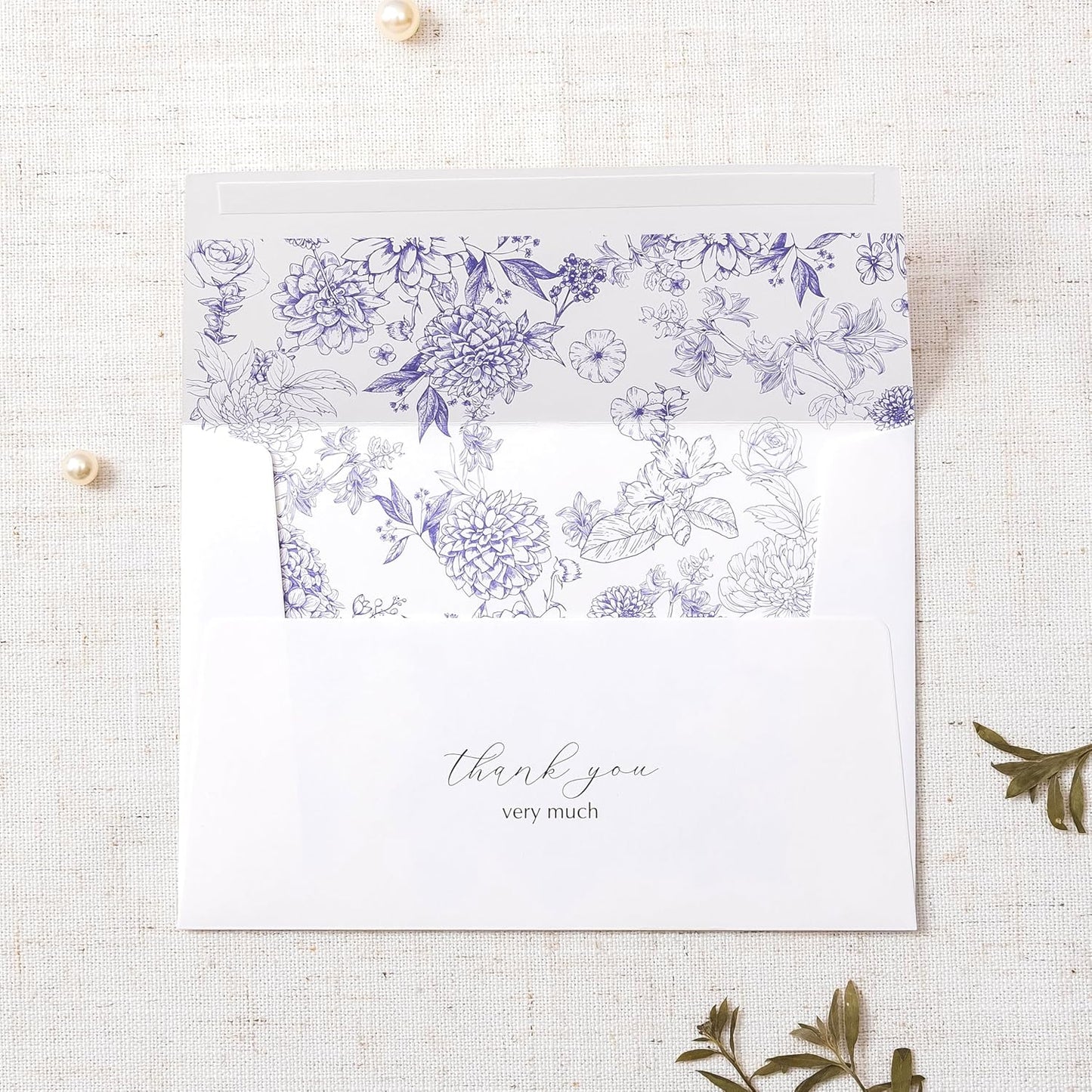 Crisky Purple Floral Thank You Cards with Envelopes and Stickers, 50 Pack Lavender Wedding Thank You Notes Bulk for Bridal Shower Baby Shower Business Graduation, All Occasion