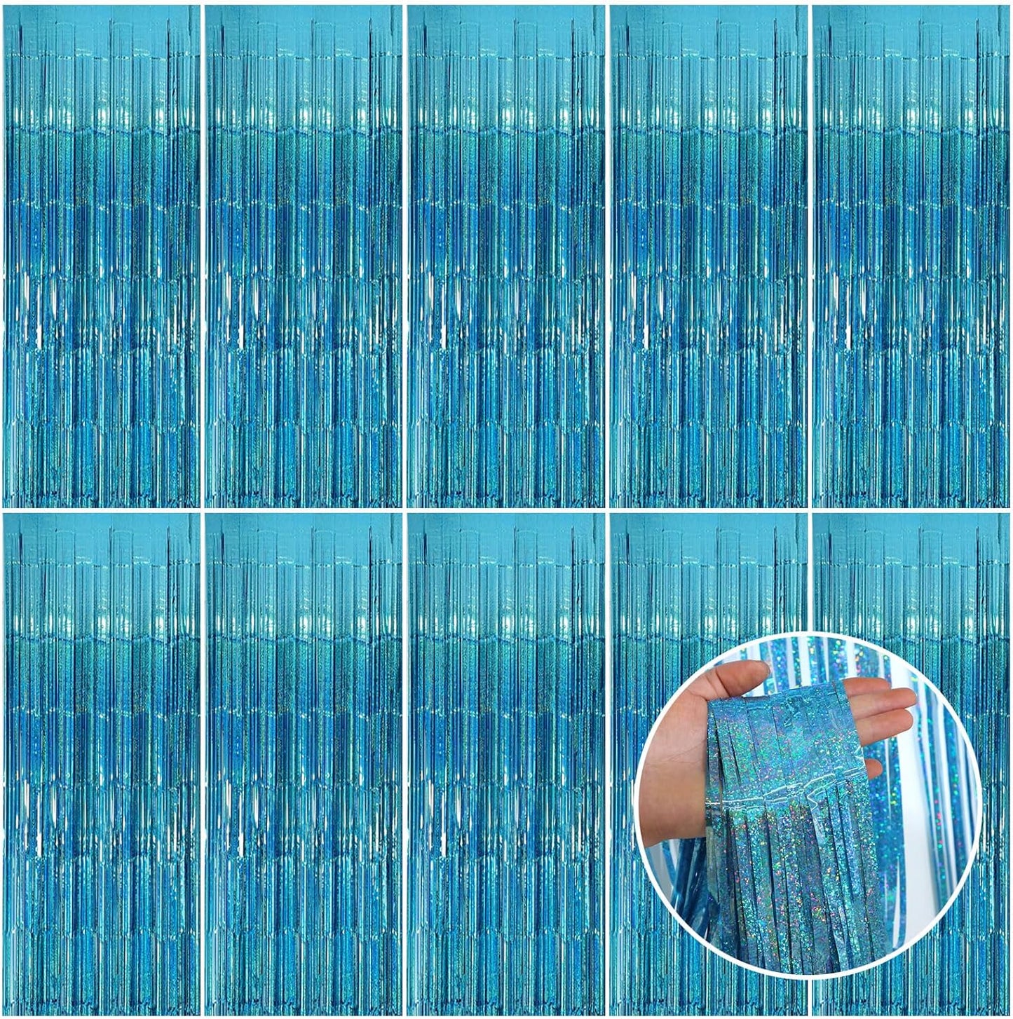 Party Backdrop Curtains Metallic Tinsel Foil Fringe Curtains Party Photo Backdrop Party Streamers for Party Birthday Graduation New Year Eve Bachelorette Decorations Wedding Decor