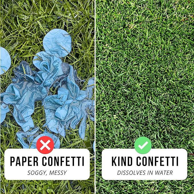 Blue Confetti for Baby Shower Gender Reveal Decorations, Biodegradable & Water Soluble Rice Paper Confetti for Baby Boy, Tissue Paper Alternative, Balloons and Cannon Filler, 150 Grams 20000 Pcs