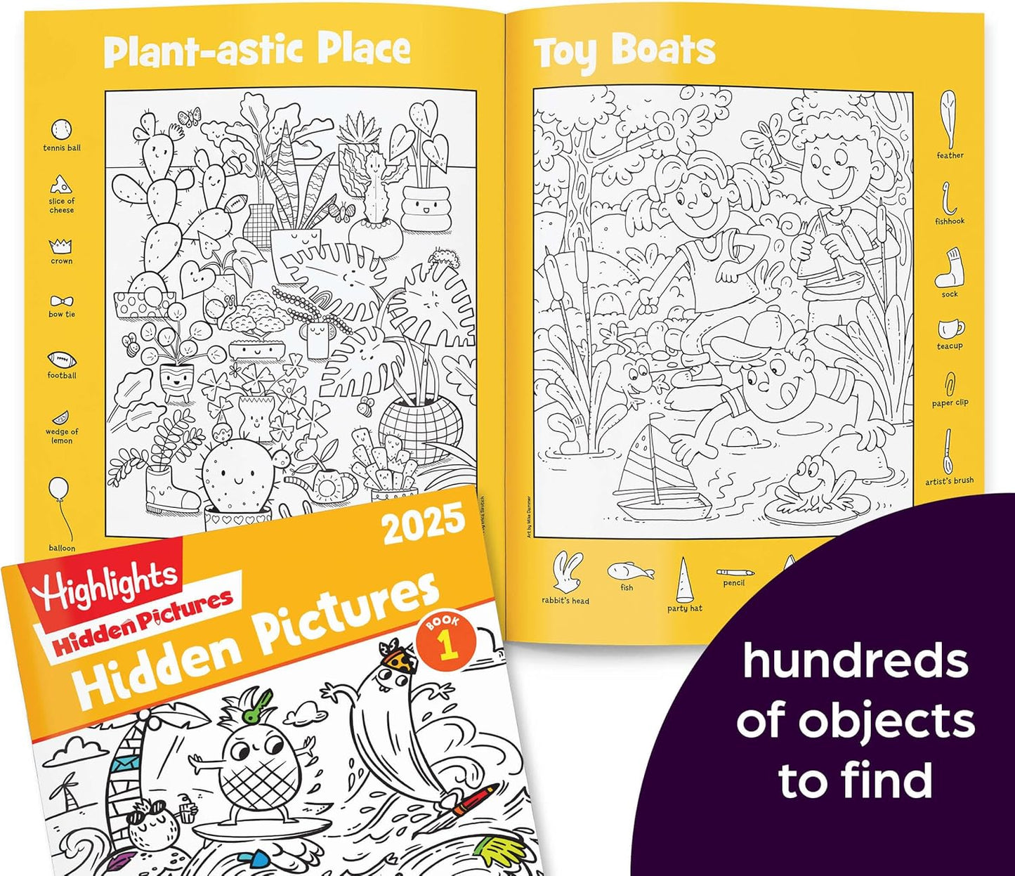 Highlights Hidden Pictures 2025 Activity Book Pack for Kids Ages 6 and Up, 4-Book Set of Travel-Friendly Screen Free Seek and Find Fun, Books Double as Coloring Books