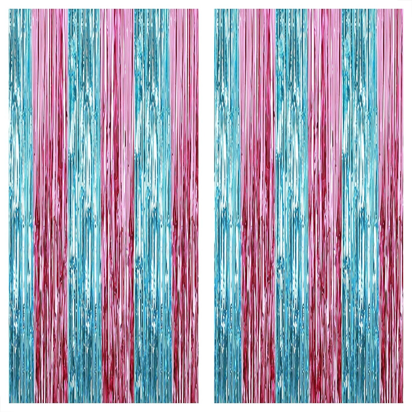 KatchOn, XtraLarge Pink and Blue Streamers - 3.2 x 8 Ft, Pack of 2 | Pink and Blue Streamers for Gender Reveal Decorations | Streamer Backdrop for Baby Shower, Unicorn, Mermaid Birthday Decorations