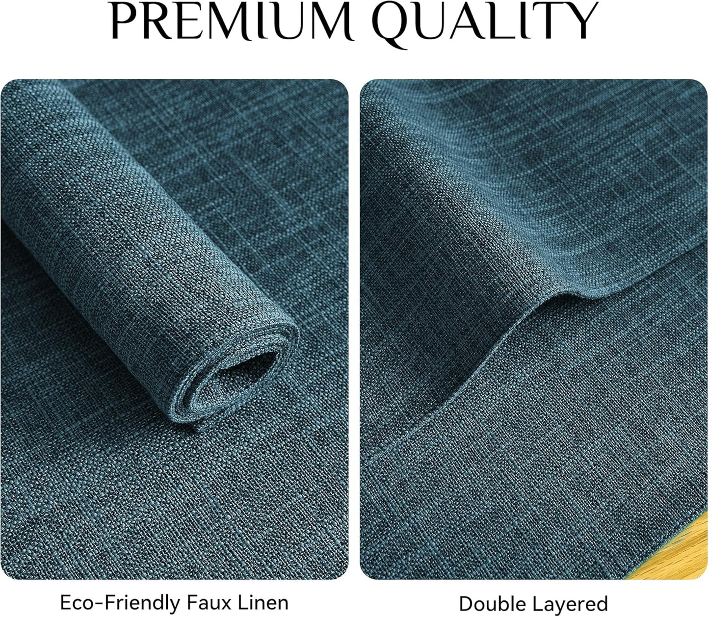 Softalker Faux Linen Placemats Set of 8-12 x 18 Inch, Heat Resistant Double Layered Durable Burlap Farmhouse Place Mats, Non-Slip Washable Rustic Table Mats for Dining, Kitchen, Party（Teal