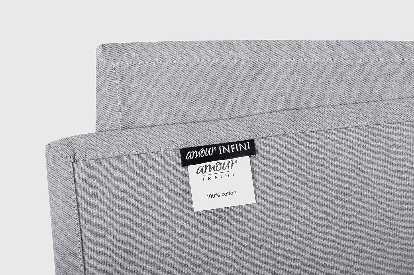 AMOUR INFINI Cotton Cloth Napkins Set of 12 Washable Soft Premium Hotel Quality 18x18 inch Dinner Napkin for Parties, Weddings and Table Decoration (Gray)