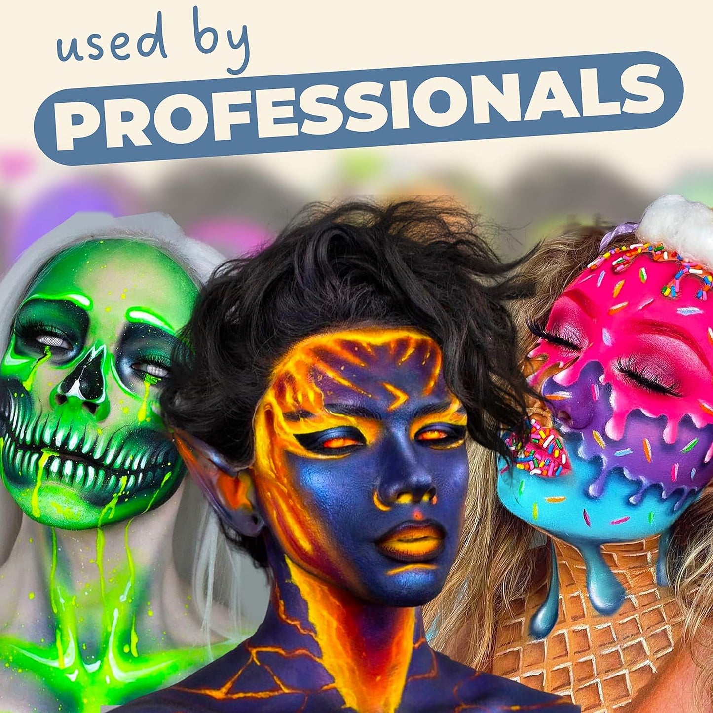 Blue Squid Face Paint Water Based Single Cake Professional Face Paint & Body Paint - Water Activated, Kids Adults Face Painting for Costume, Halloween Makeup, Cosplay - Classic Red Face Paint 30g