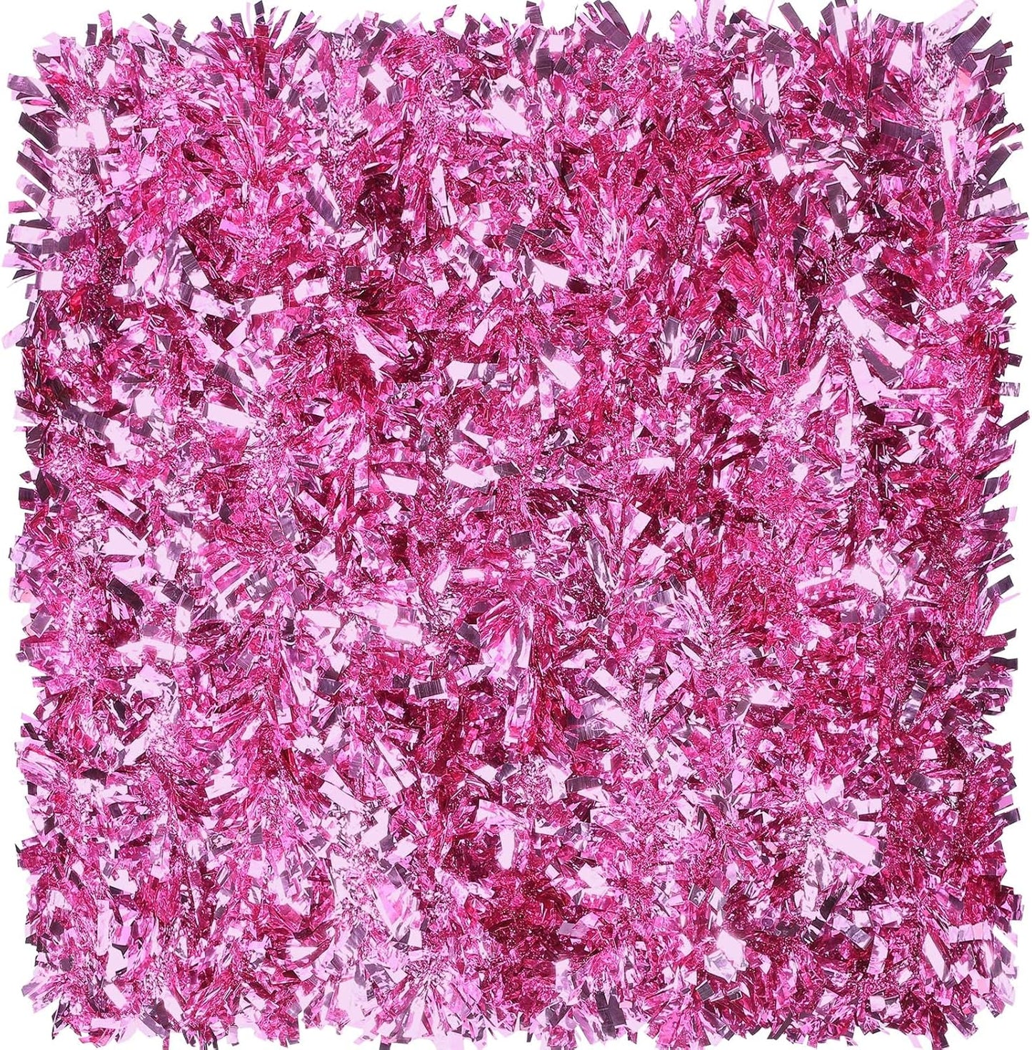 Sosation 100 ft Christmas Tinsel Garland Christmas Tree Twist Garland Bulk Glitter Metallic Streamer Indoor Outdoor Hanging Xmas Decorations(Light Pink)