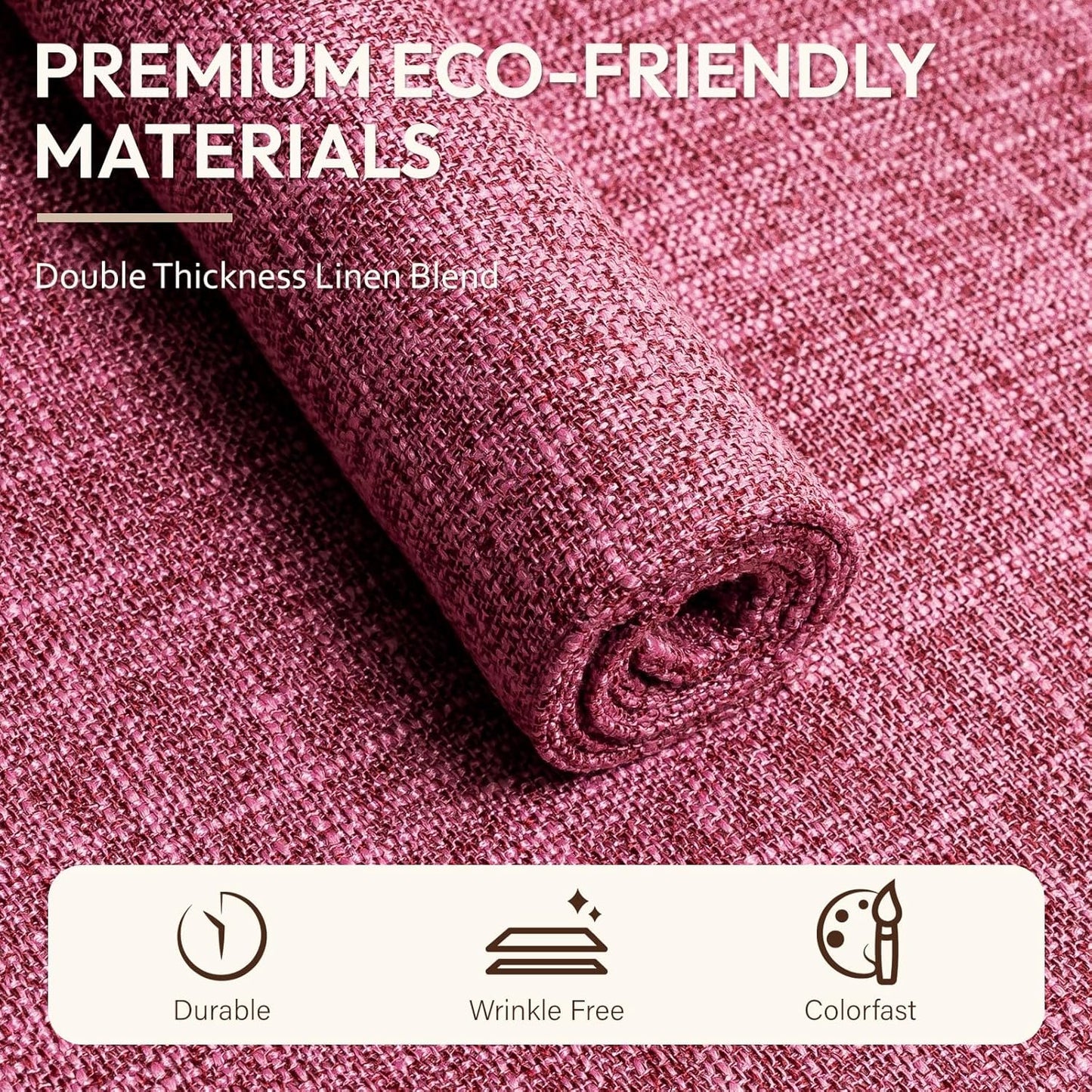 Blue Forest Placemats Set of 6, Dual-Layered Thickened Faux Linen Cloth Place Mats Heat Resistant Machine Washable Wrinkle Free Table Mats Indoor/Outdoor (Hot Pink)
