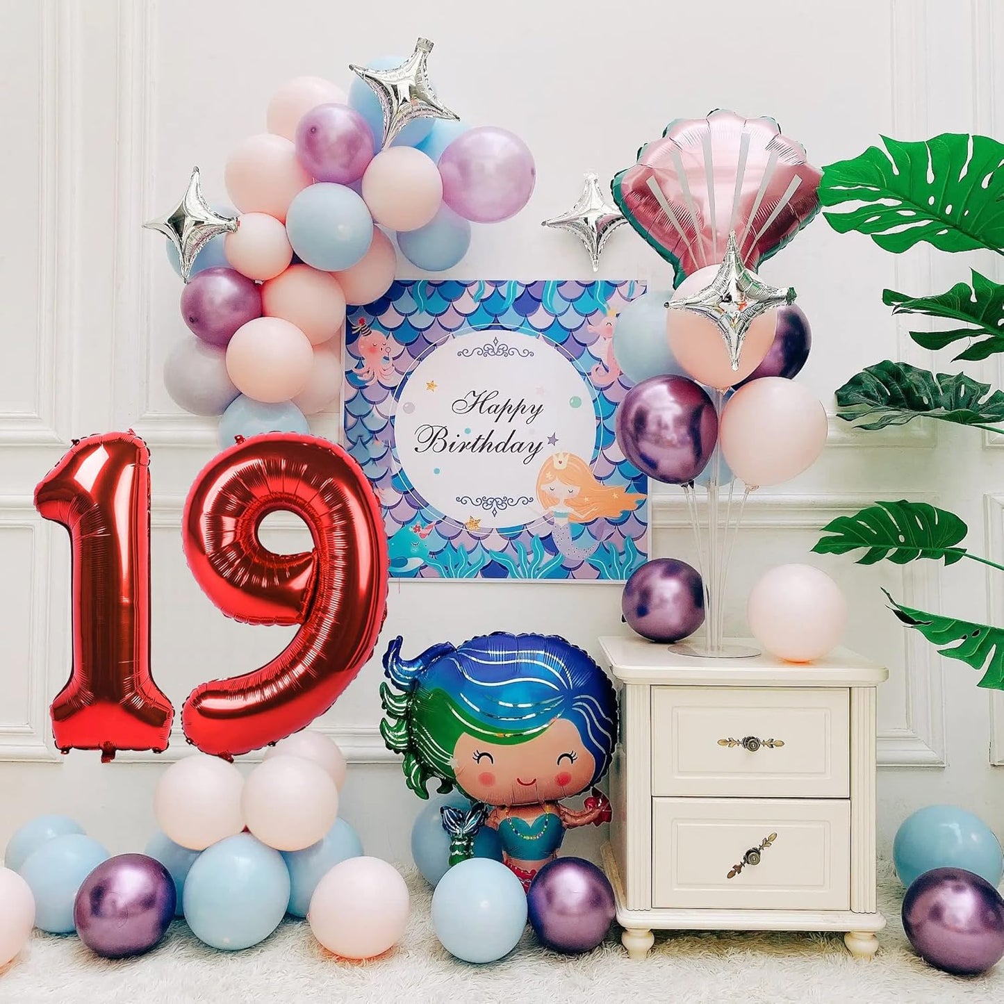 Smlpuame 40 inch Number Balloon 0-9 Red Large Number 19 Balloons,Digital Balloons for Birthday Party Celebration Decorations Supplies, Helium Foil Number Balloons for Wedding Anniversary