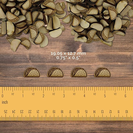 Confetti - Engraved Wood - Rustic Wooden Wedding Decor Party Table Scatter Decorations (Taco)