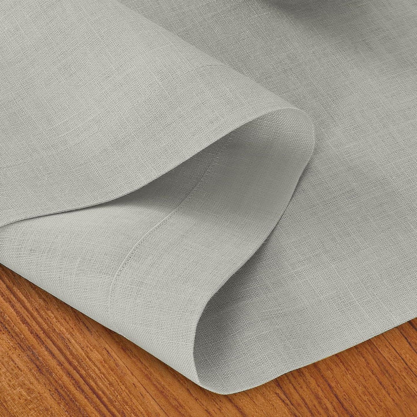 D'Moksha Homes Linen Silver Grey Table Runner 108 Inches Long - 100% Pure Linen Dining Table Runner 14 x 108 Inch for Fall, Autumn and Halloween - Machine Washable