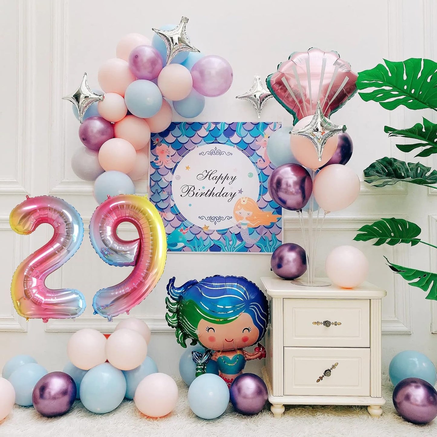 Smlpuame 40 Inch Number Balloons 0-9 Rainbow Gradient Large Number 29 Balloons, Digital Balloons for Birthday Party Celebration Decorations, Helium Foil Number Balloons for Wedding Anniversary