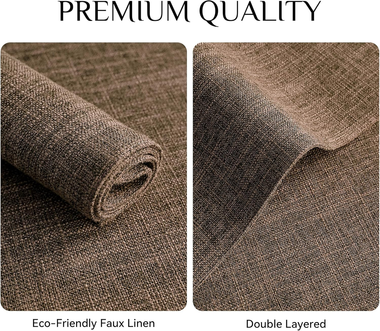 Softalker Faux Linen Placemats Set of 12-12 x 18 Inch, Heat Resistant Double Layered Durable Burlap Farmhouse Place Mats, Non-Slip Washable Rustic Table Mats for Dining, Kitchen, Party（Brown
