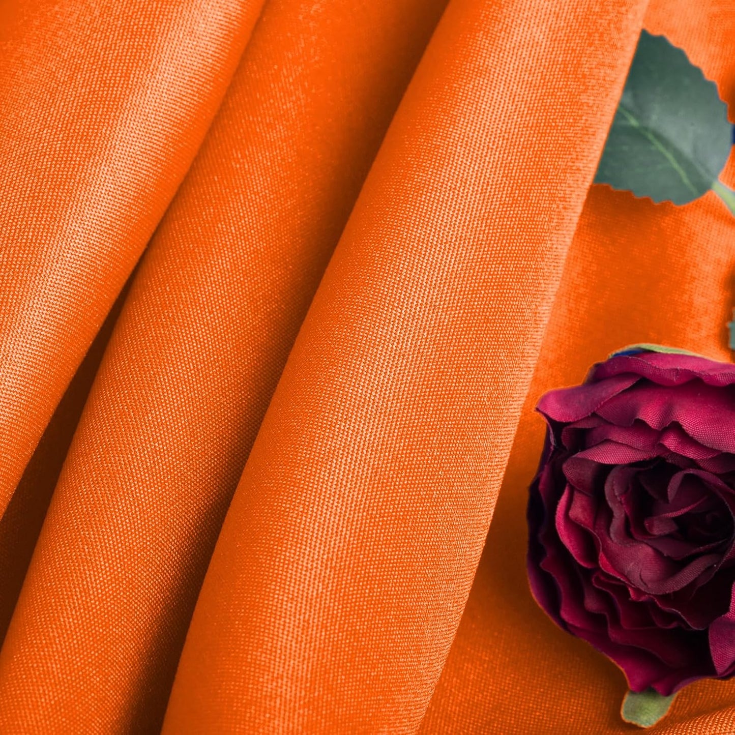 Ascoza 2pack 132 Inch Orange Round Tablecloth in Washable Polyester Fabric for Wedding/Banquet/Restaurant/Parties