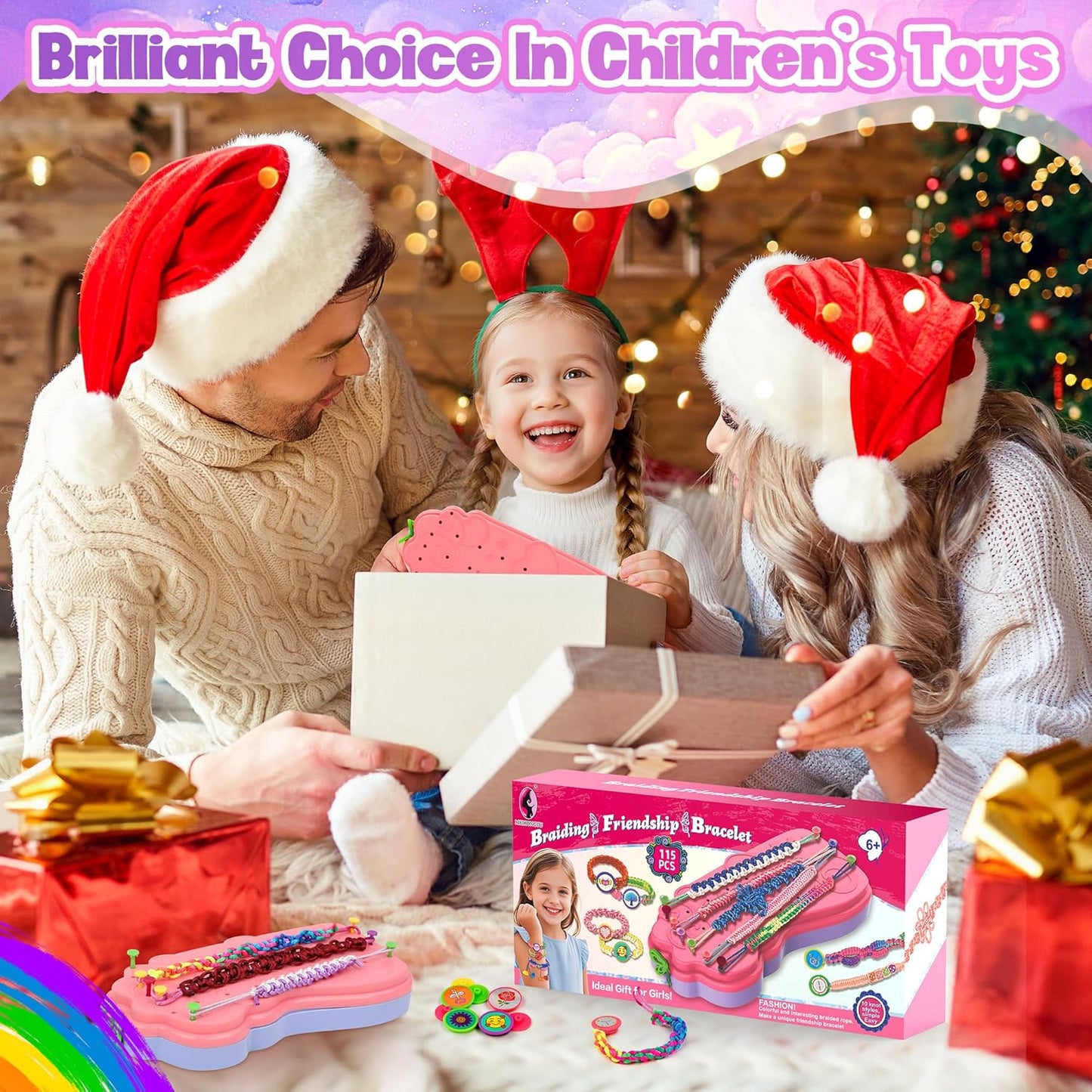 Bracelet Making Kit for Girls, Arts and Crafts for Kids Ages 8-12, Friendship Bracelet Kit, Bracelets String Maker Toys Set Gifts for Kids 6 7 8 9 10 11 12+ Years Old, Chirsmas Birthday