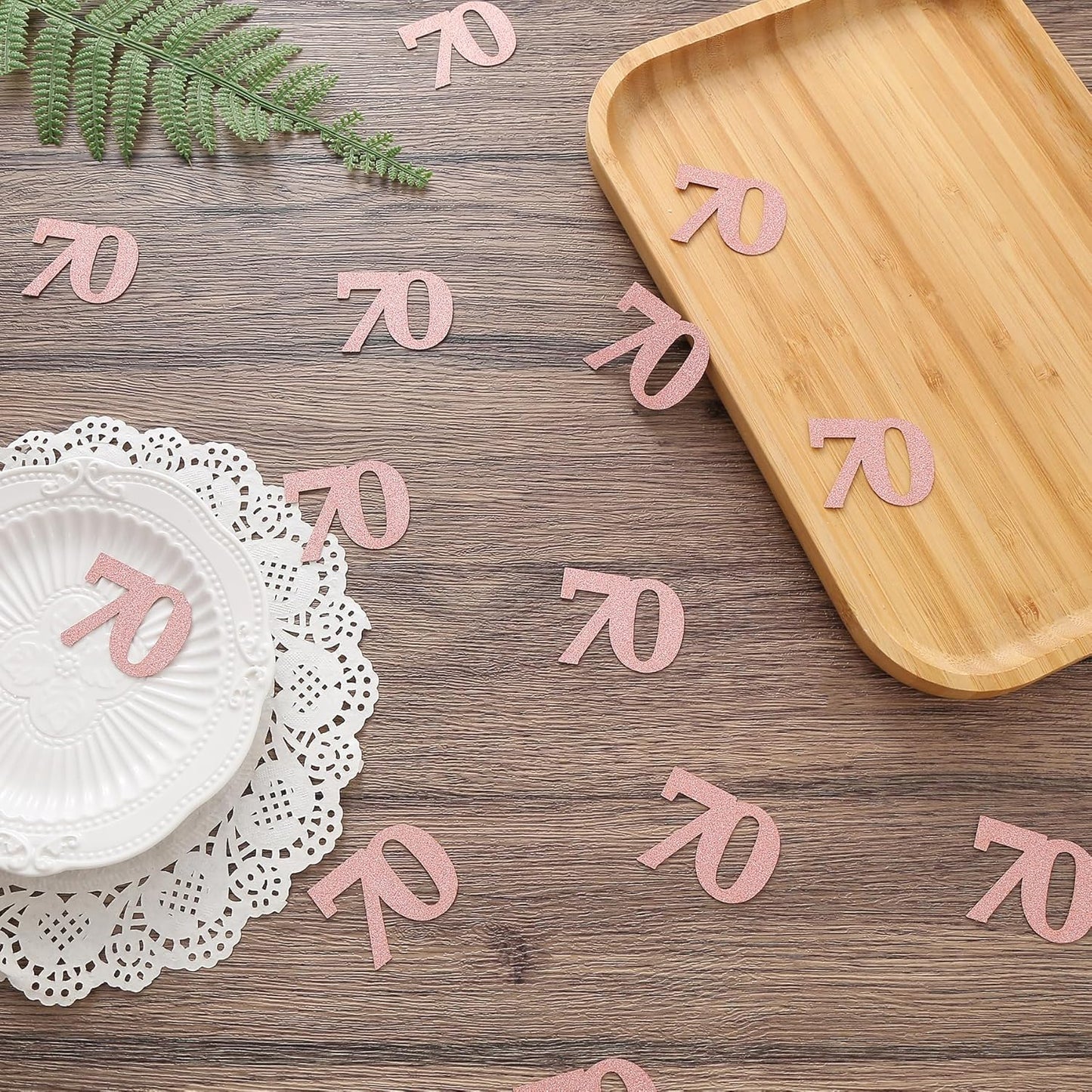 Number 70 Confetti Birthday Decorations - Rose Gold 70th birthday Confetti Table Scatters Decorations Supplies for Birthday Anniversary Party