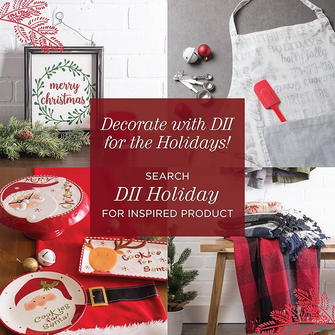 DII Jute Burlap Collection Kitchen Tabletop, Table Runner, 14x108, Double Border Barn Red