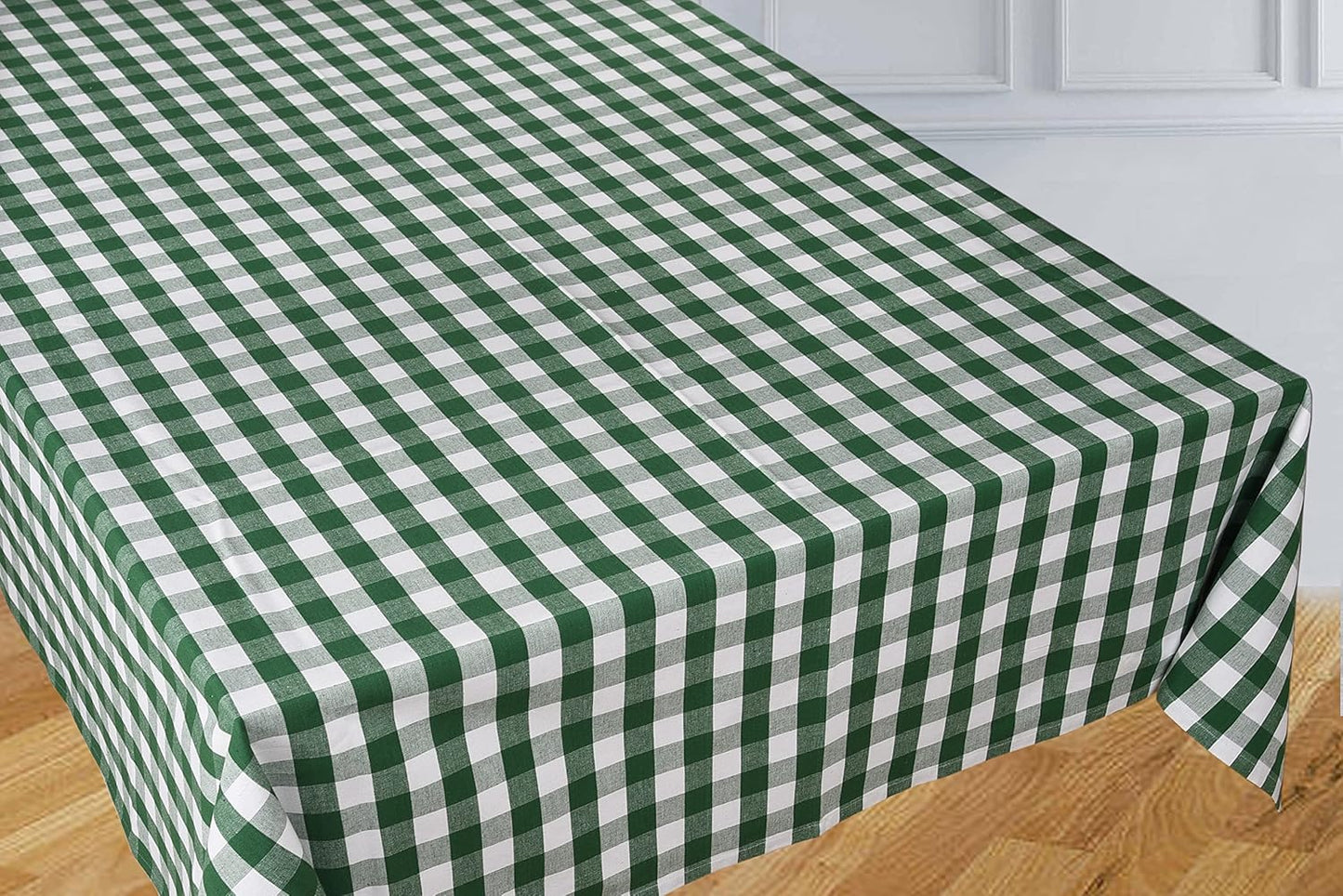 Urban Villa Tablecloth Buffalo Check Table Cloth Tabletop Cover Kitchen Dining Tablecloth 100% Cotton Great for Parties Wedding Holiday Dinner Hunter/White Rectangle 60x84 Inches 6-8 Seats Table Cloth
