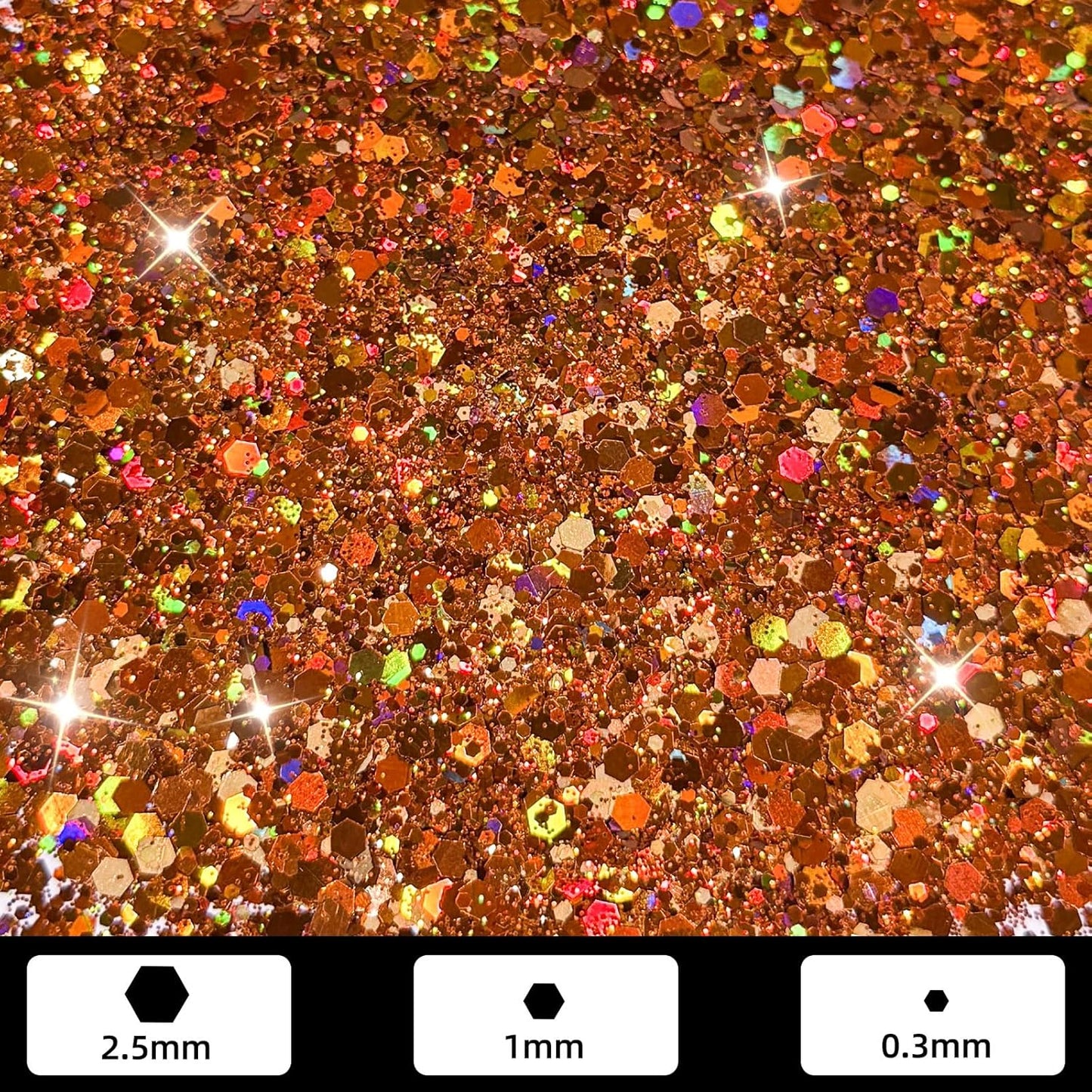 GlimmerLife Chunky Glitter 150G/5.29OZ Glitter, Holographic Craft Glitter for Resin, Mixed Chunky Fine Glitter for Nail, Face, Eye, Hair, Sequin Flake Bulk for Halloween Decorations