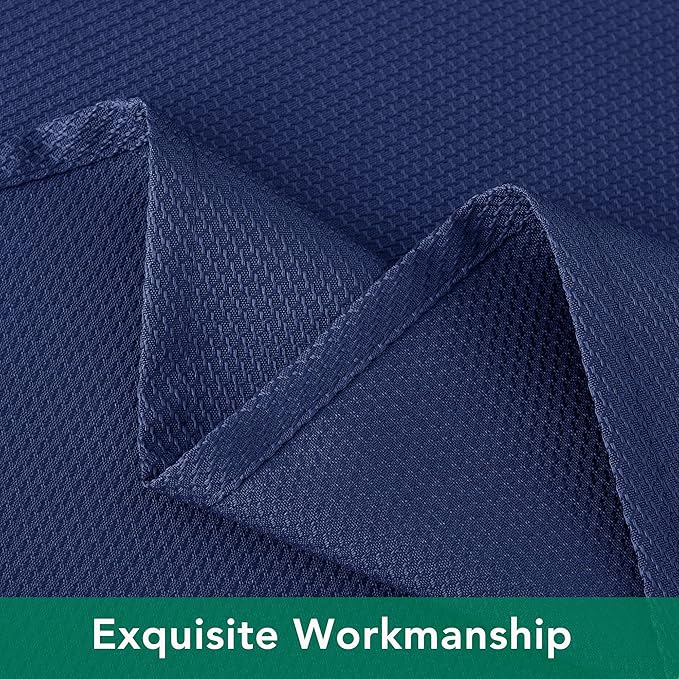 Biscaynebay Textured Fabric Square Tablecloths 60x60 Inches, Navy Water Resistant Table Cloth Small Card Folding Table Covers Linen for Dining, Kitchen, Wedding and Parties etc. Machine Washable