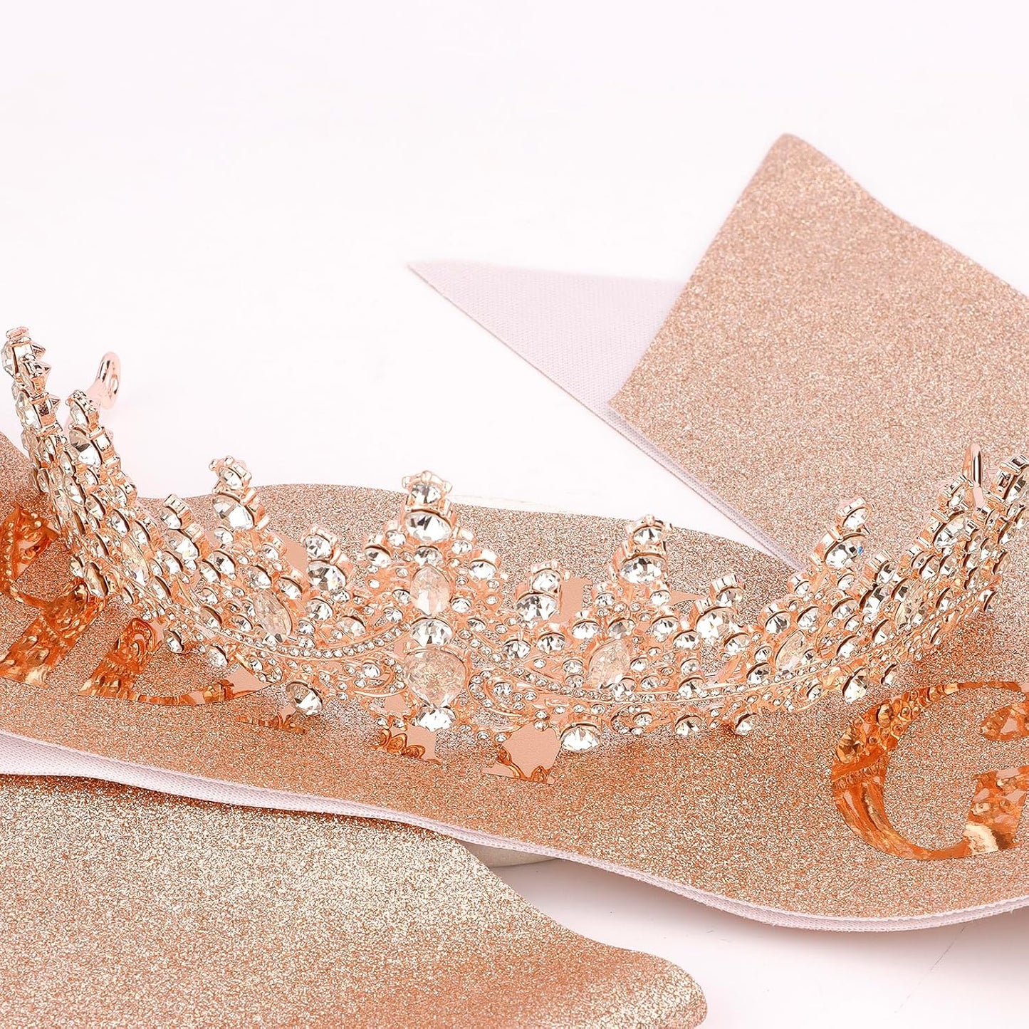 COCIDE Birthday Girl Sash and Crowns for Women - Crystal Birthday Sashes for Women Party Decoration Accessory
