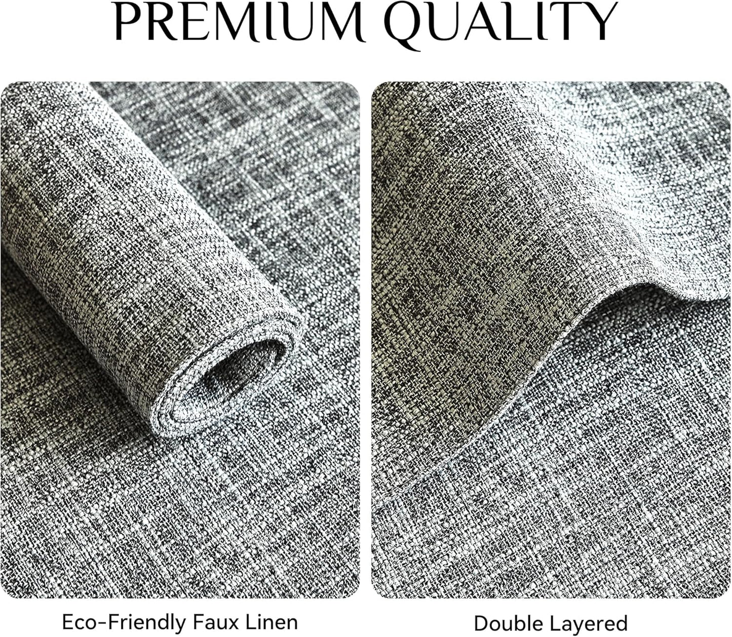Softalker Faux Linen Placemats Set of 12-12 x 18 Inch, Heat Resistant Double Layered Durable Burlap Farmhouse Place Mats, Non-Slip Washable Rustic Table Mats for Dining, Kitchen, Party（Ash Grey