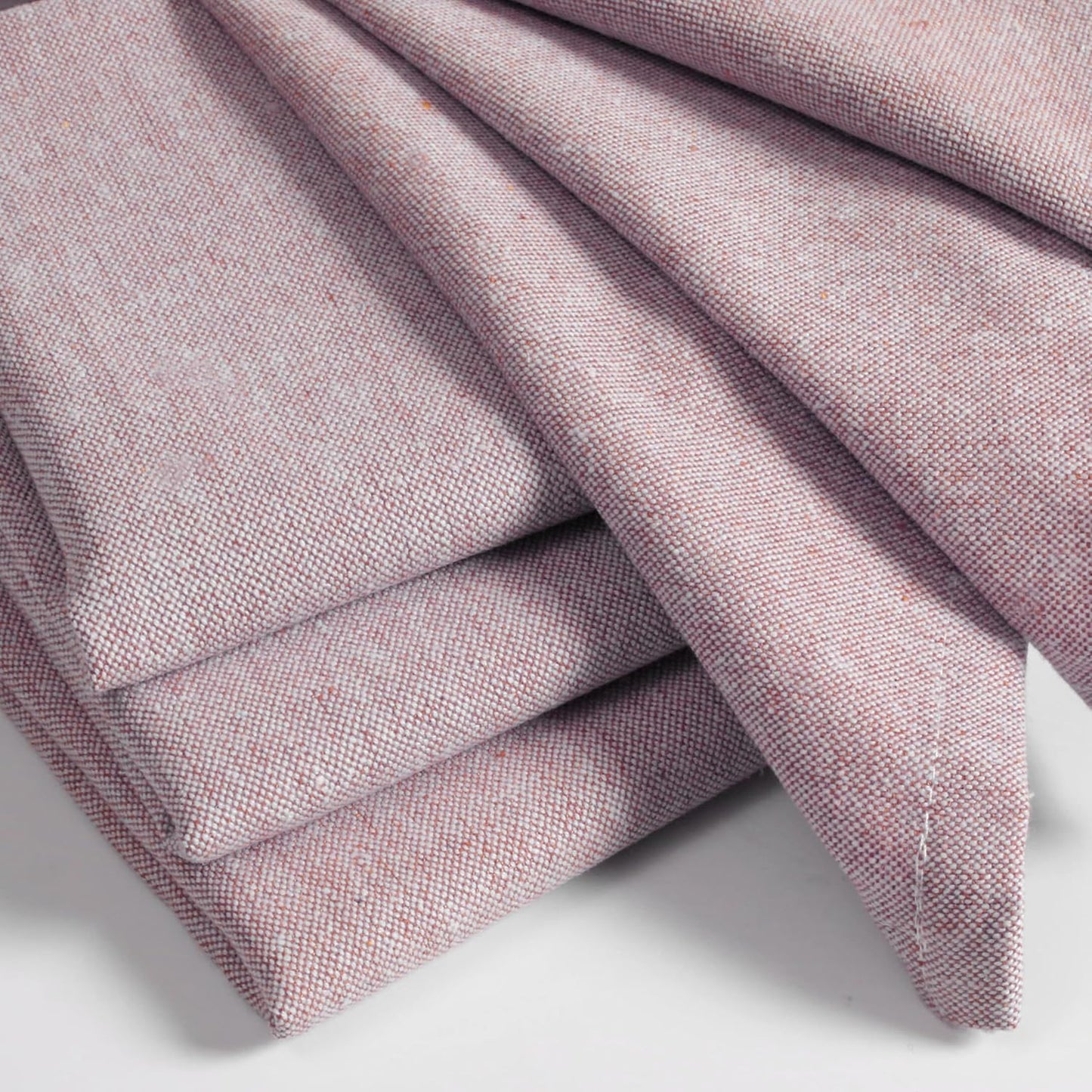 Native Fab Solid Cloth Napkin Set of 4, 100% Chambray Cotton, Washable, Reusable Dinner Cloth Napkin 17x17 inches, Table Decor Napkins for Dinner, Events, Burgundy