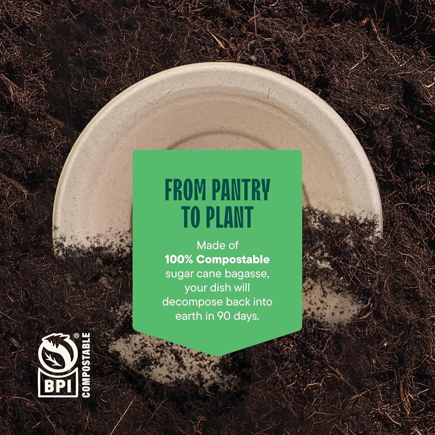 Paper Bowls, 100% Compostable Disposable Soup Bowl [125-Pack] - {PFAS-Free} - {BPI Certified} - [16 oz] Heavy Duty, Eco-Friendly, Biodegradable Bagasse Hot Food Plates and Bowls - Natural Brown