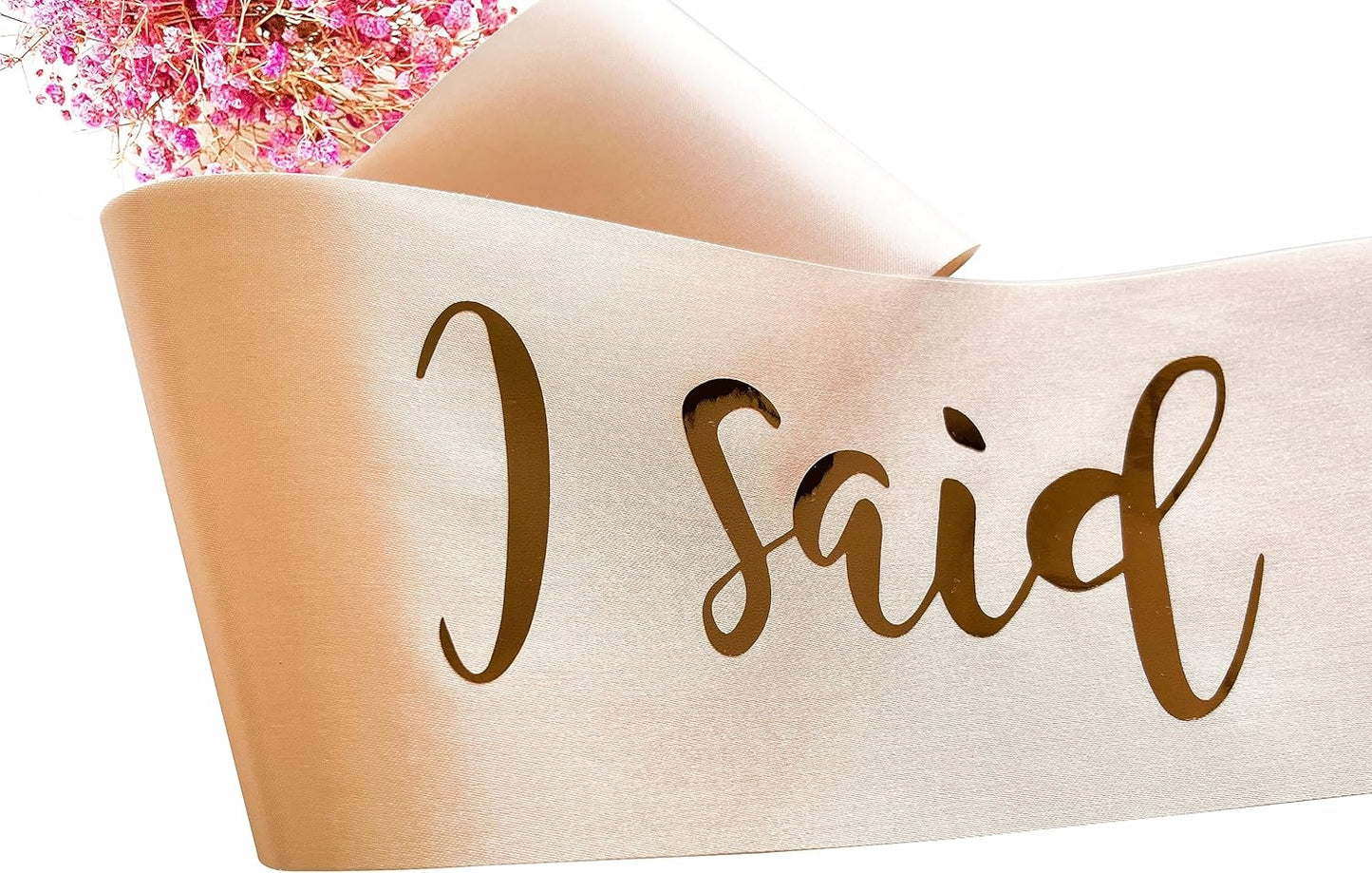 I Said Yes Sash Rose Gold,Engagement Proposal Bachelorette Party Sash for Bridal Shower Wedding Party Favors Accessories Supplies Engagement Gifts for Bride to Be,Rose Gold