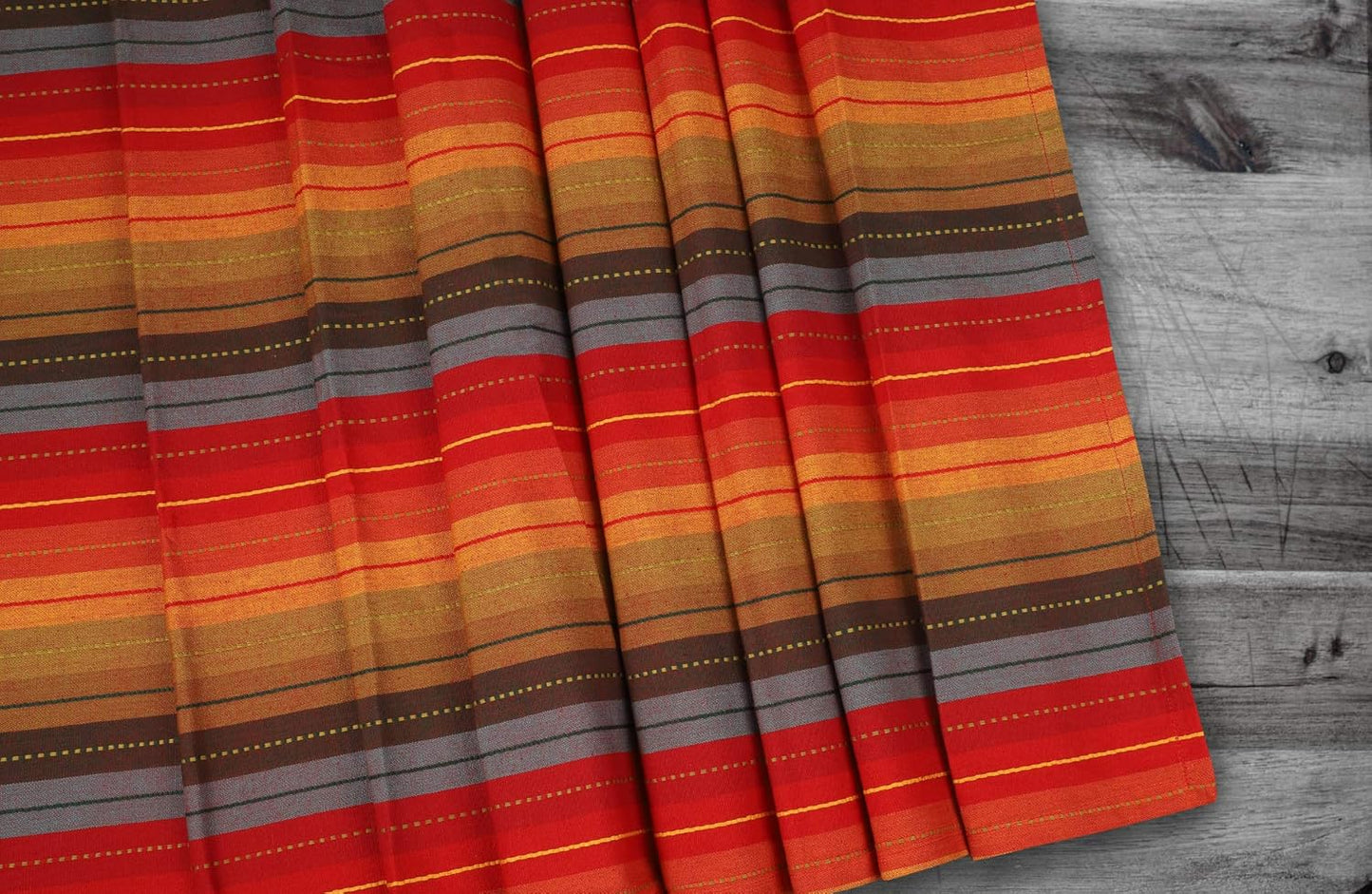 Urban Villa Tablecloth Cuisine Stripes Table Cloth Tabletop Cover Kitchen Dining Tablecloth 100% Cotton Great Parties Wedding Holiday Dinner Red Multi Rectangle 60X84 Inches 6-8 Seats Table Cloth