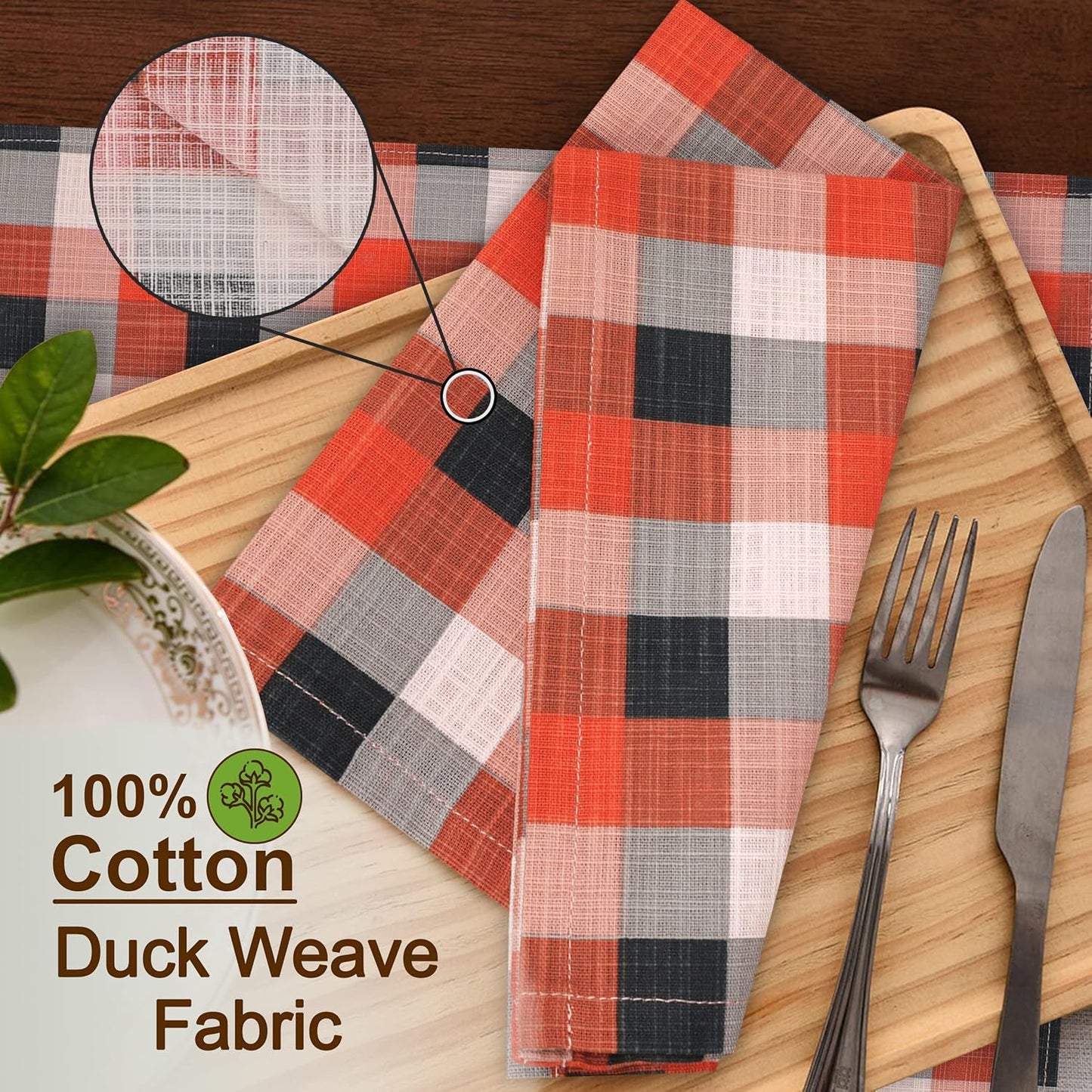 RUVANTI Cloth Napkins Set of 6 Cotton 100%, 18x18 Inches Napkins Cloth Washable, Soft, Absorbent. Cotton Napkins for Parties, Christmas, Thanksgiving, Weddings, Dinner Napkins Cloth - Play Box