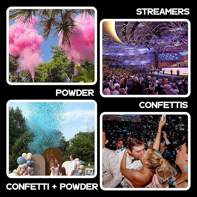 Ultimate Confetti - 32” Electric PVC Plastic Empty Barrel Popper cannon, Empty Single-Use Barrel for Confetti, Streamers or powder, Shoots 25–35 ft, Requires EC-1 or EC-4 Confetti Machine to Activate