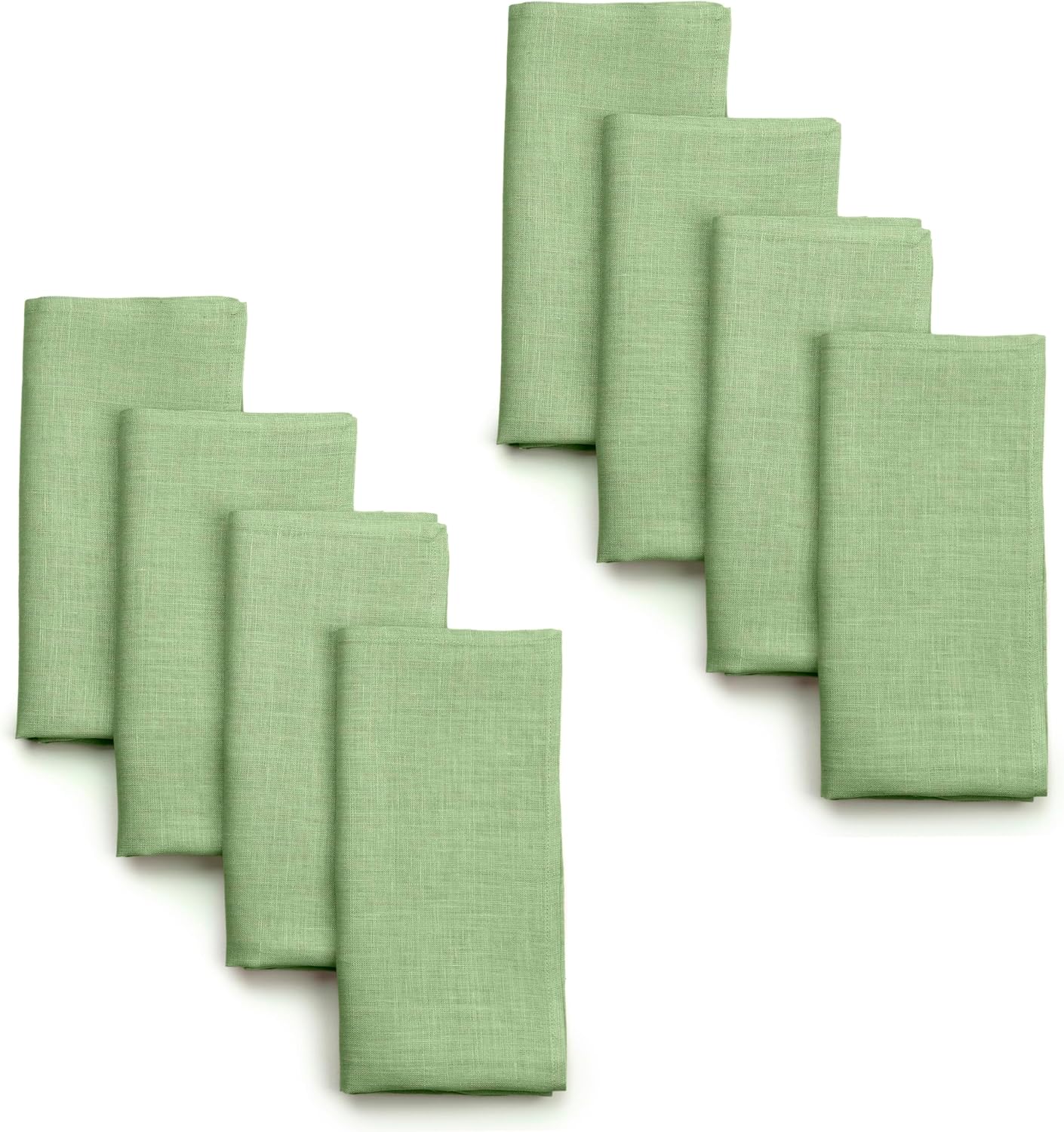 D'Moksha Homes Sage Green Linen Napkins 18 x 18 Inch - 100% Pure Linen Cloth Washable Dinner Napkins Set of 8 for Fall, Thanksgiving, Christmas, Holiday