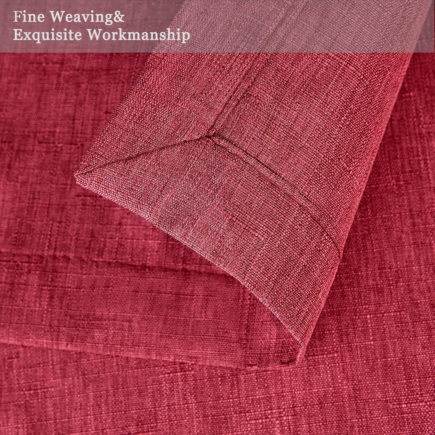 Mebakuk Cloth Placemats, Machine Washable Linen Style Thick Place Mats, Heat Resistant and Easy to Clean Fabric Table Mats for Kitchen Dining Table (Wine Red, Set of 6)