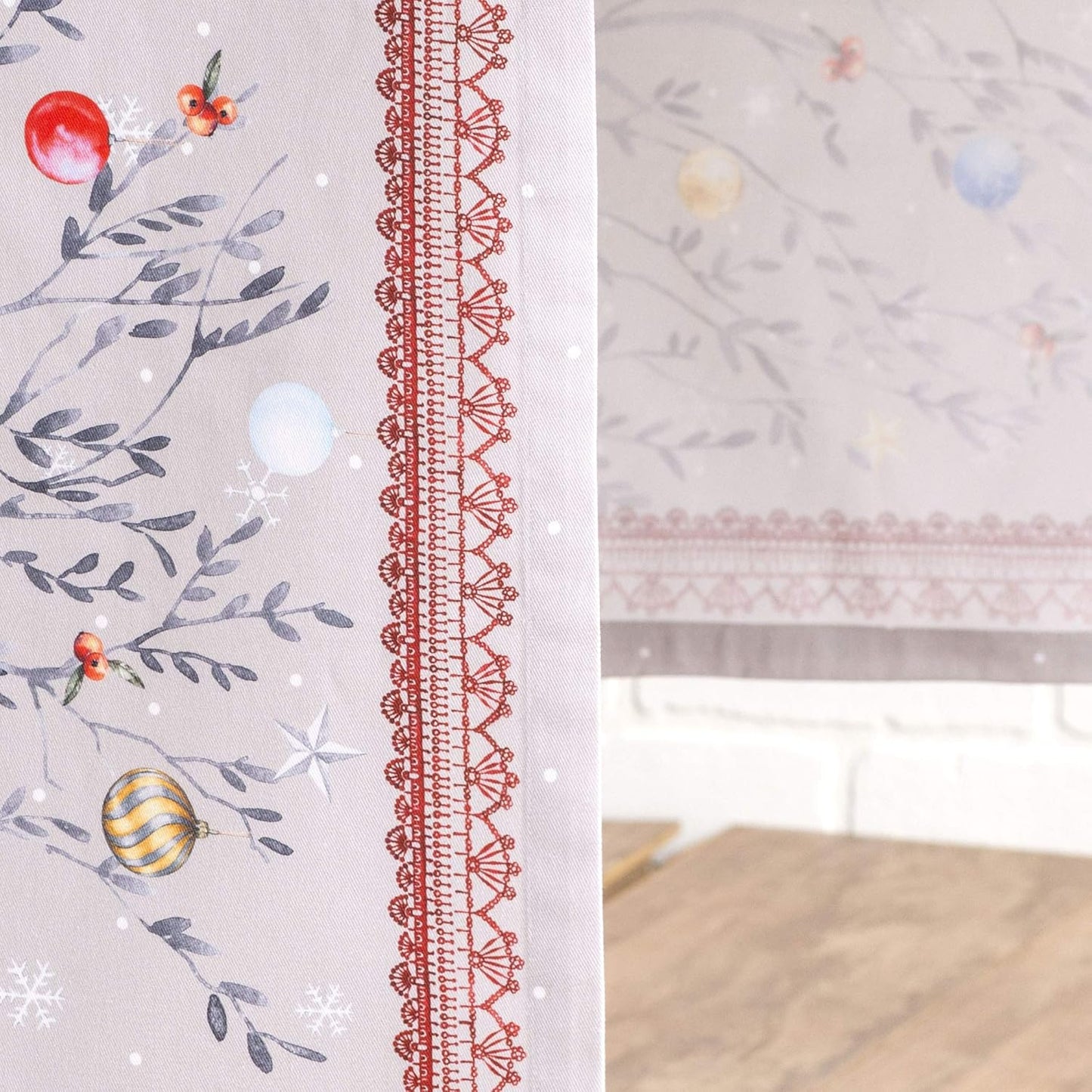 Maison d' Hermine Table Runner 100% Cotton Single Layer Table Runners 90 inches Long for Thanksgiving Christmas Decorations Home Kitchen Dining Party Wedding (Fairy Christmas, 14.5" x 90")