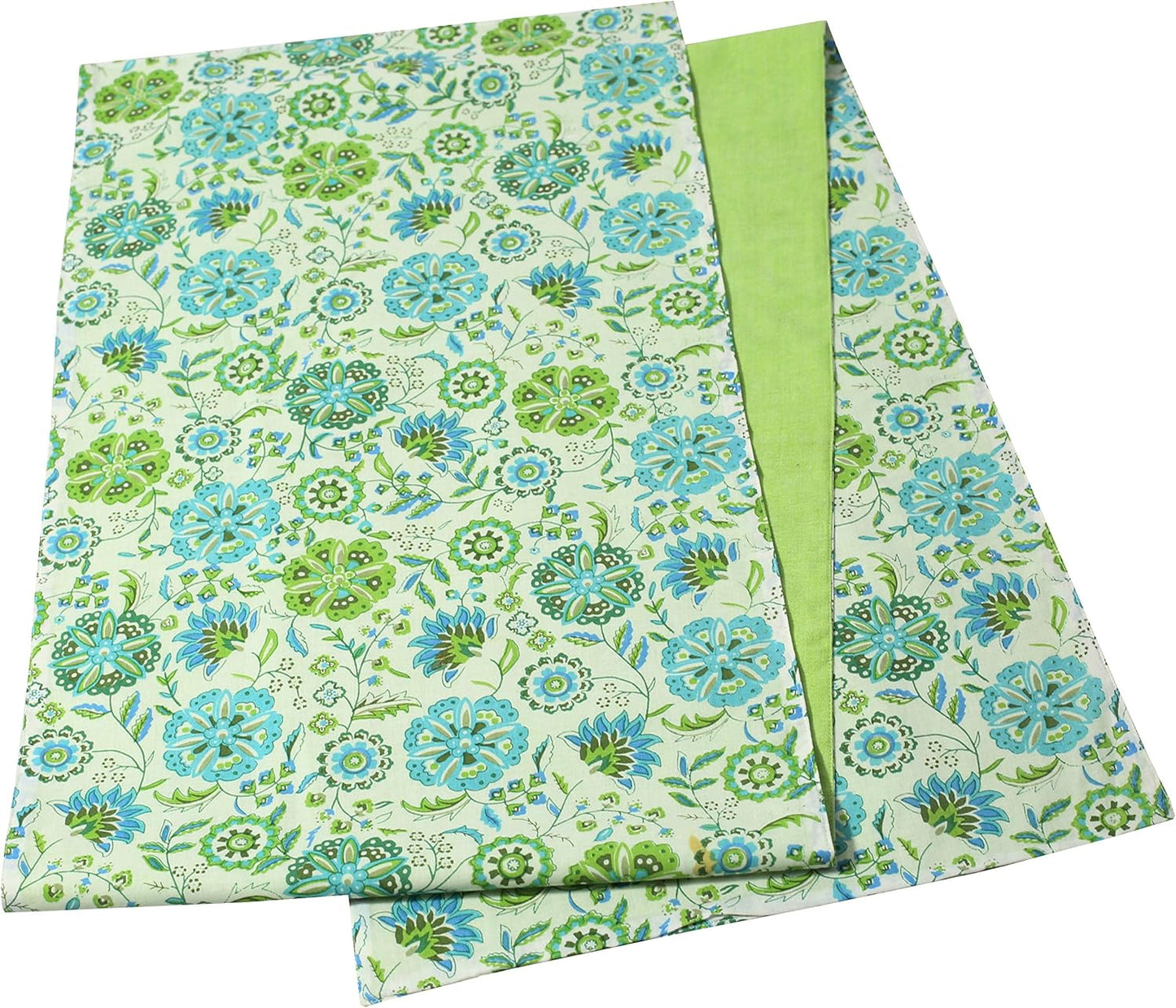 Touchstone Indtresor Indian Heritage Fabric Cotton Table Linen Reversible Set Runner Napkins Mats in Blue Green
