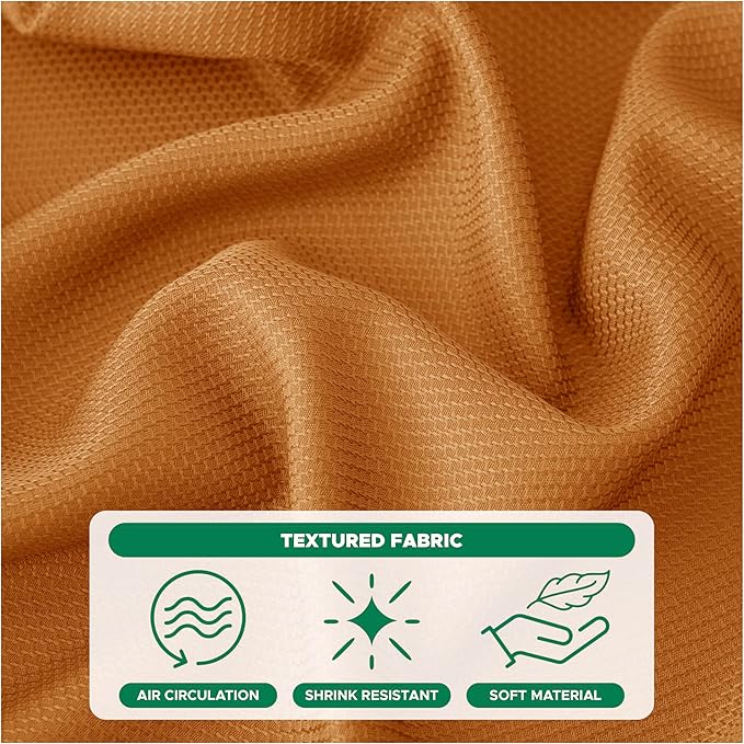 Biscaynebay Fall Tablecloth Textured Fabric 90x132 Inch Rectangular, Bronze Thanksgiving Autumn Harvest Water Resistant Fabric Tablecloths for Kitchen, Dining, Wedding, Parties Machine Washable